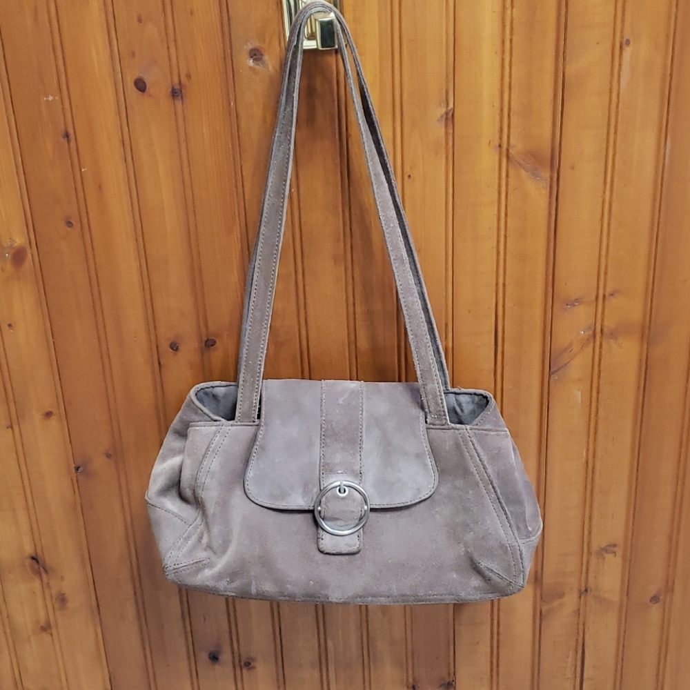 Ginger Michelle mushroom suede purse